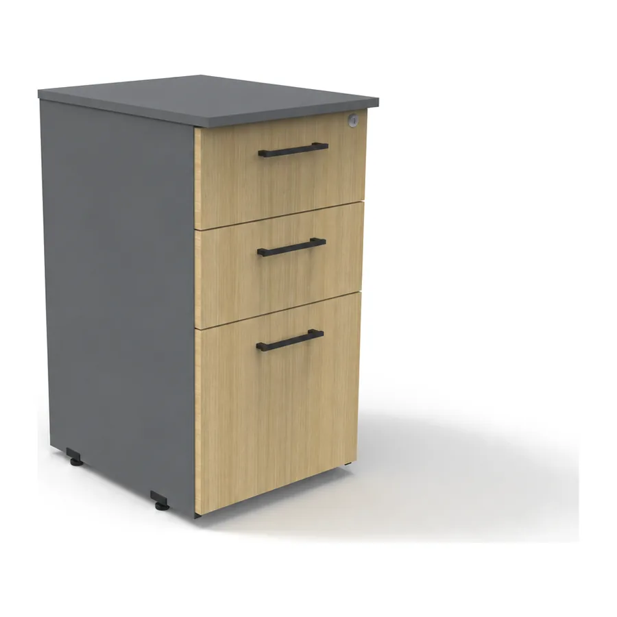 Archivero pedestal con 1 cajón de archivo y 2 cajones papeleros tamaño carta, código AR-01