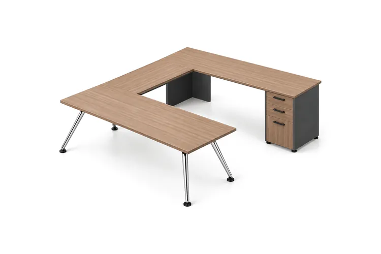 Escritorio directivo en U con pedestal Infinity, 180 x 260 cm, código IN-U