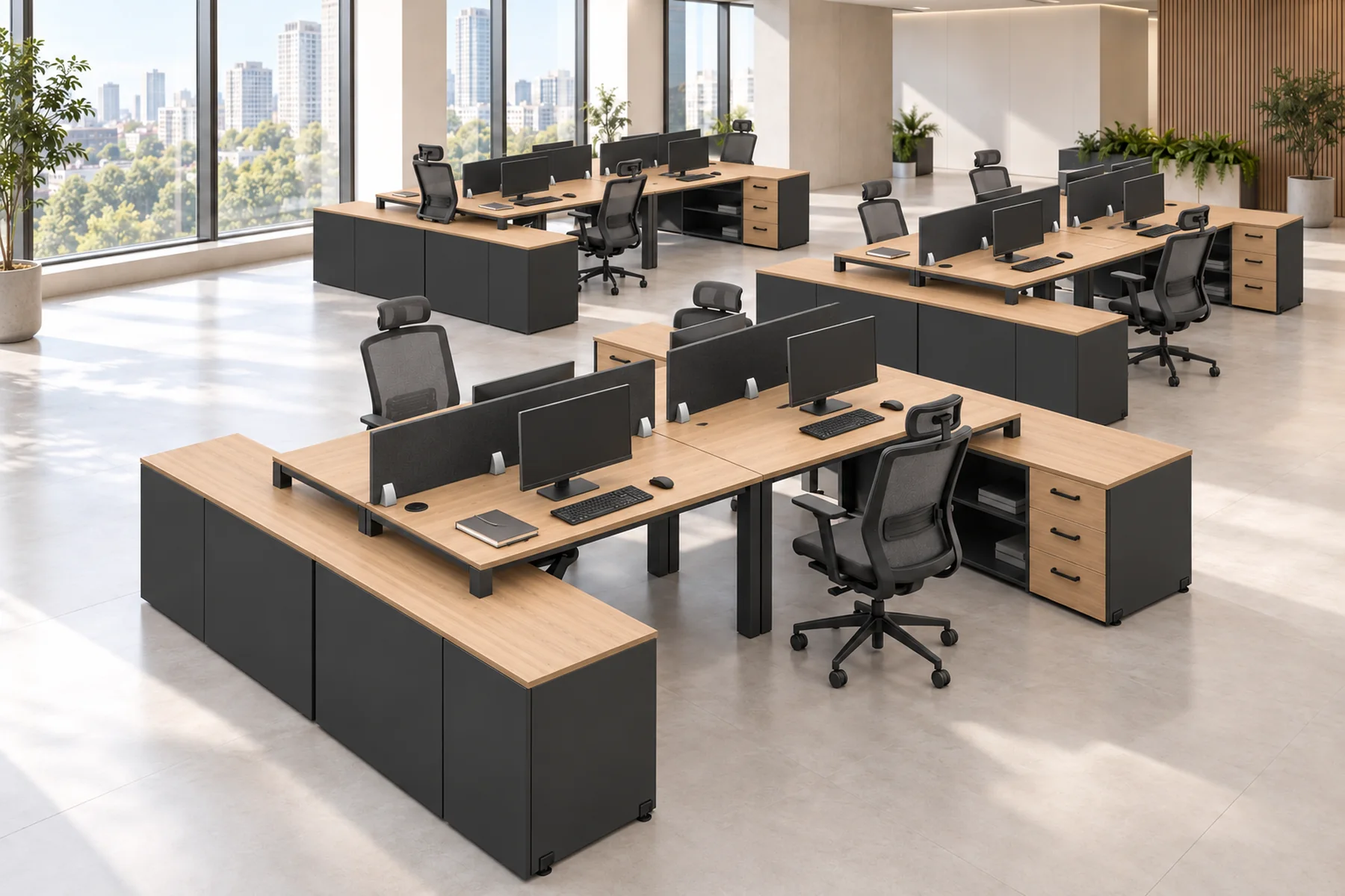 Oficina con estaciones Quadra Suite en Nougat y Oxford