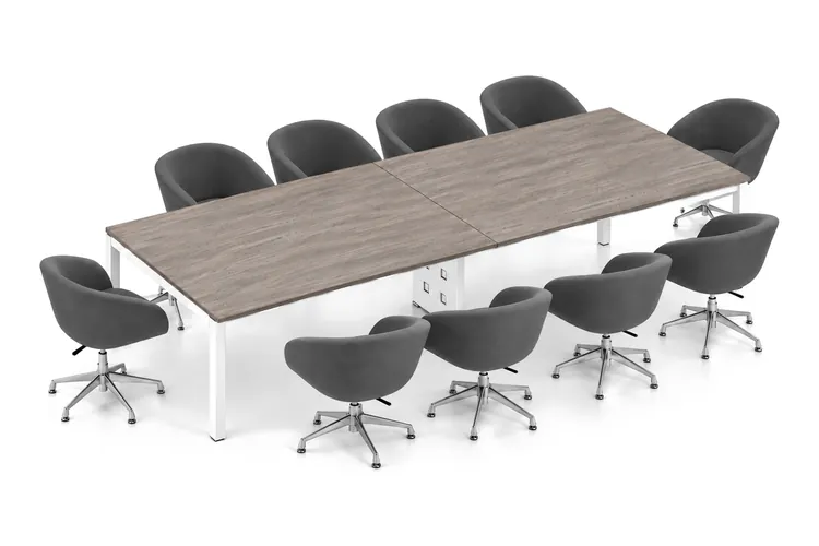 Mesa de juntas Quadra para 10 personas, 300 x 120 cm, código QD-10