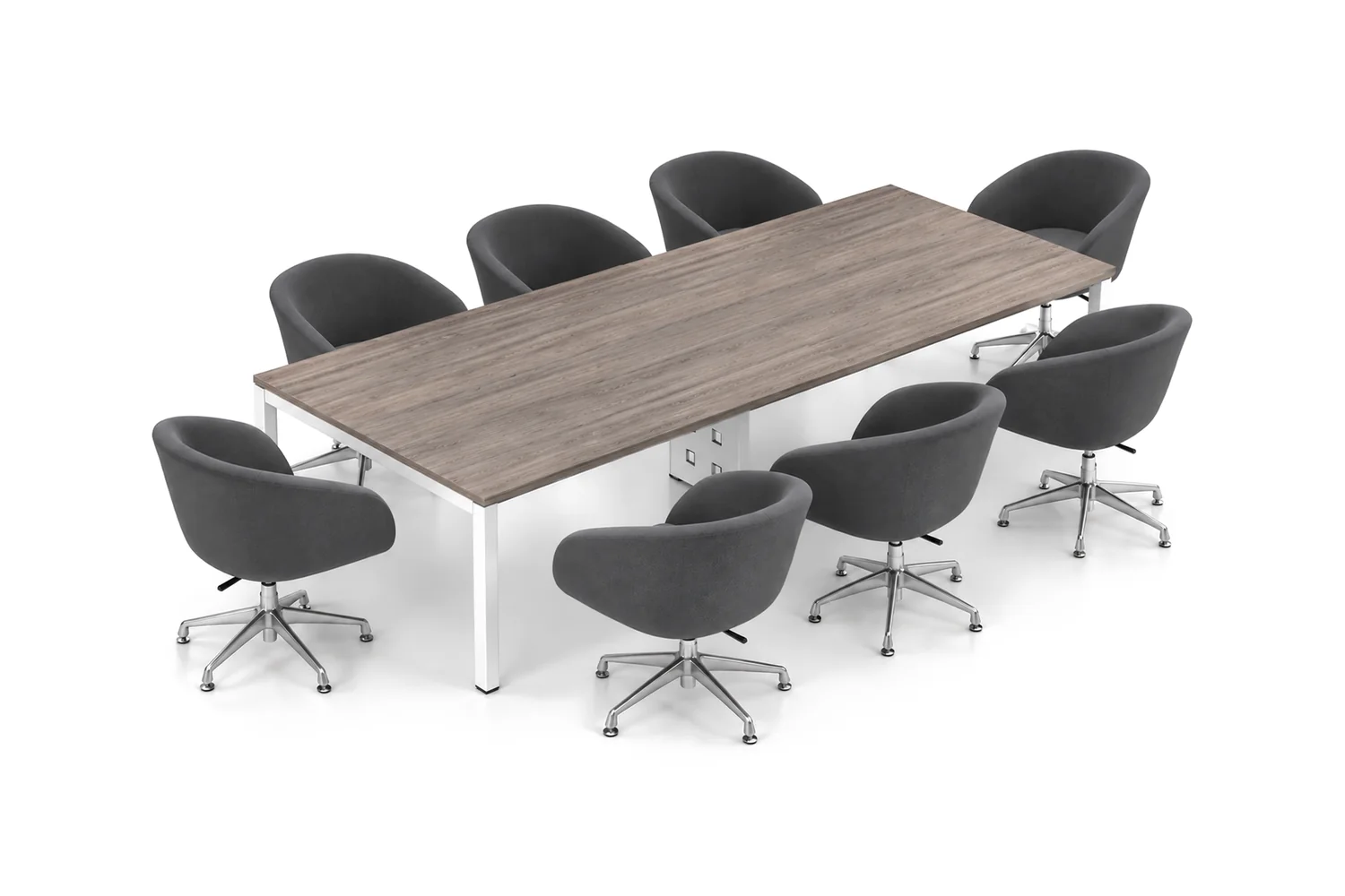 Mesa de juntas Quadra para 8 personas, 240 x 120 cm, código QD-8