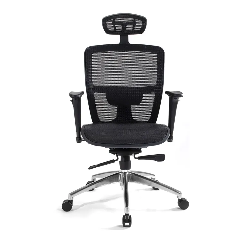 Silla directiva de malla con base de aluminio MOD-ARS